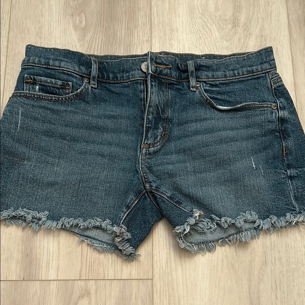 LOFT Frayed Denim Shorts